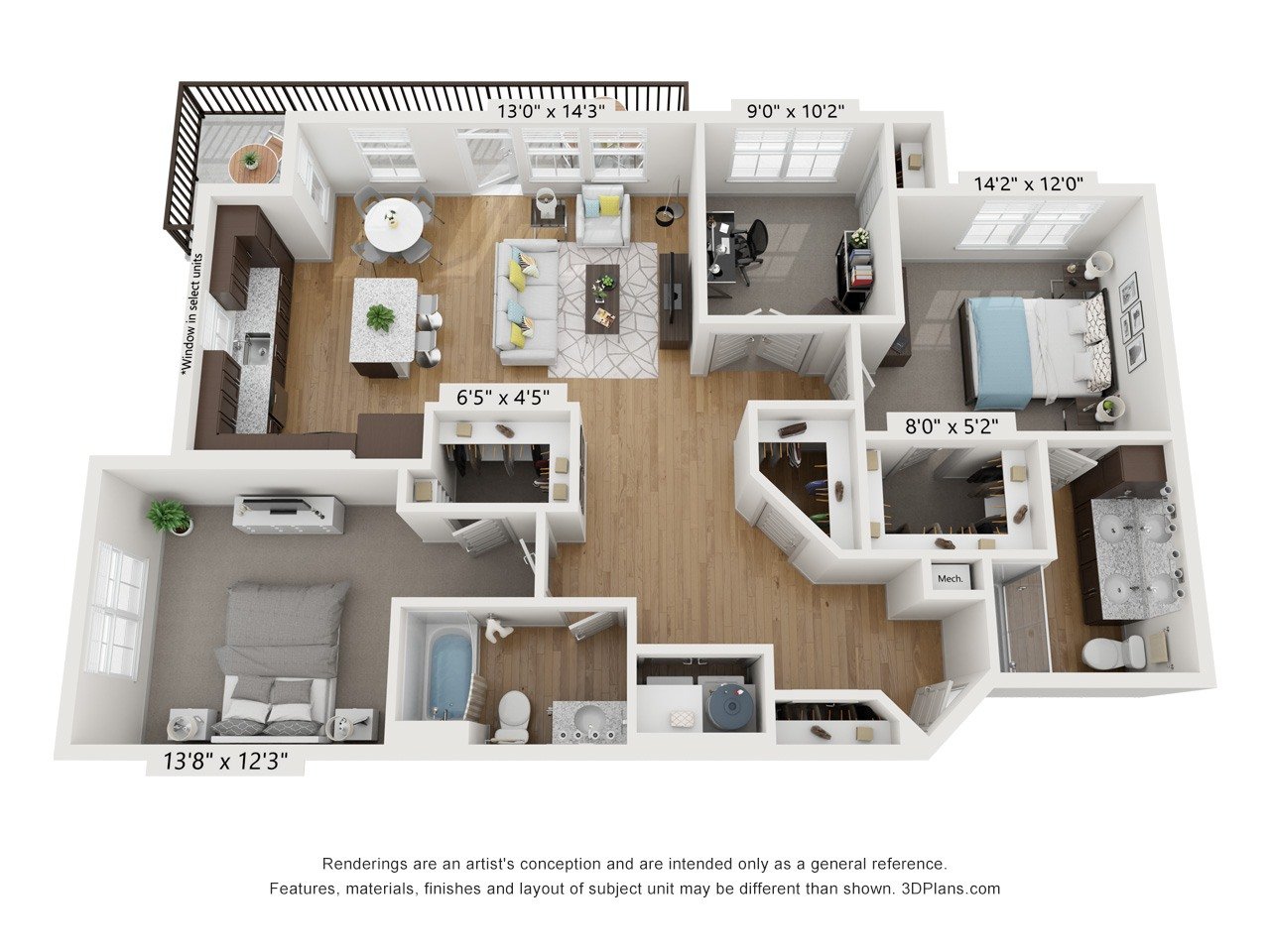 3 bedroom floor plan  the villas at spring creek